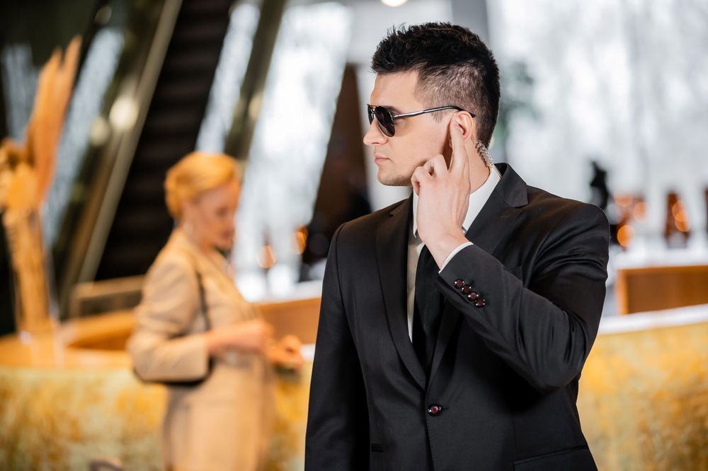 Private personal security person making sure guests are safe on vacation.
